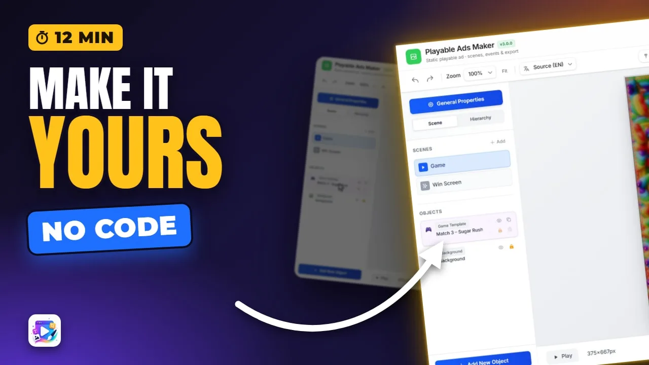 How to Remix a Playable Ad Template (No Code, Free Plan) — video thumbnail