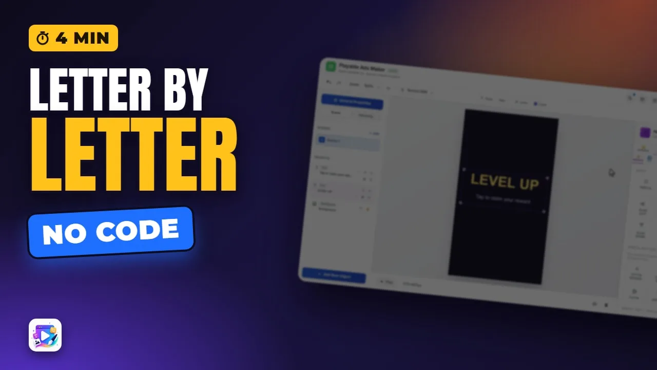 Kinetic Text for Playable Ads: Letter-by-Letter Animation (No Code) — video thumbnail